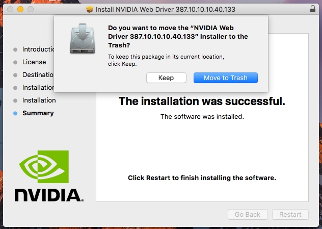 Installing NVIDIA Web Driver / CUDA driver under macOS