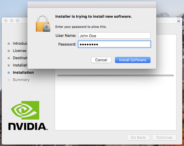 Installing NVIDIA Web Driver / CUDA driver under macOS