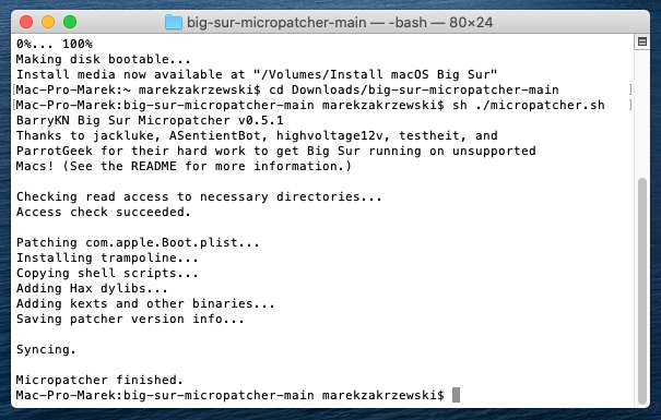 Installing macOS Big Sur 11 on unsupported Mac Pro
