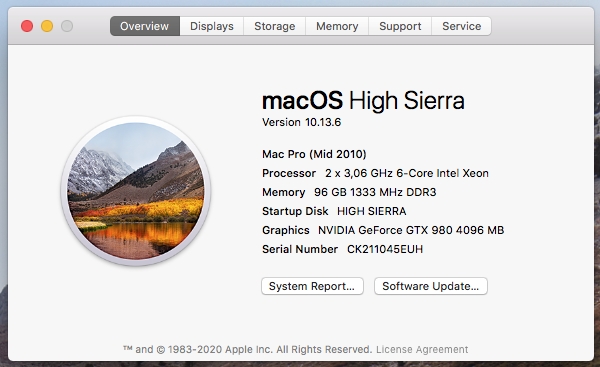 How to upgrade Mac Pro 4,1 from macOS High Sierra 10.13.6 incorrect build 17G65 or 17G66